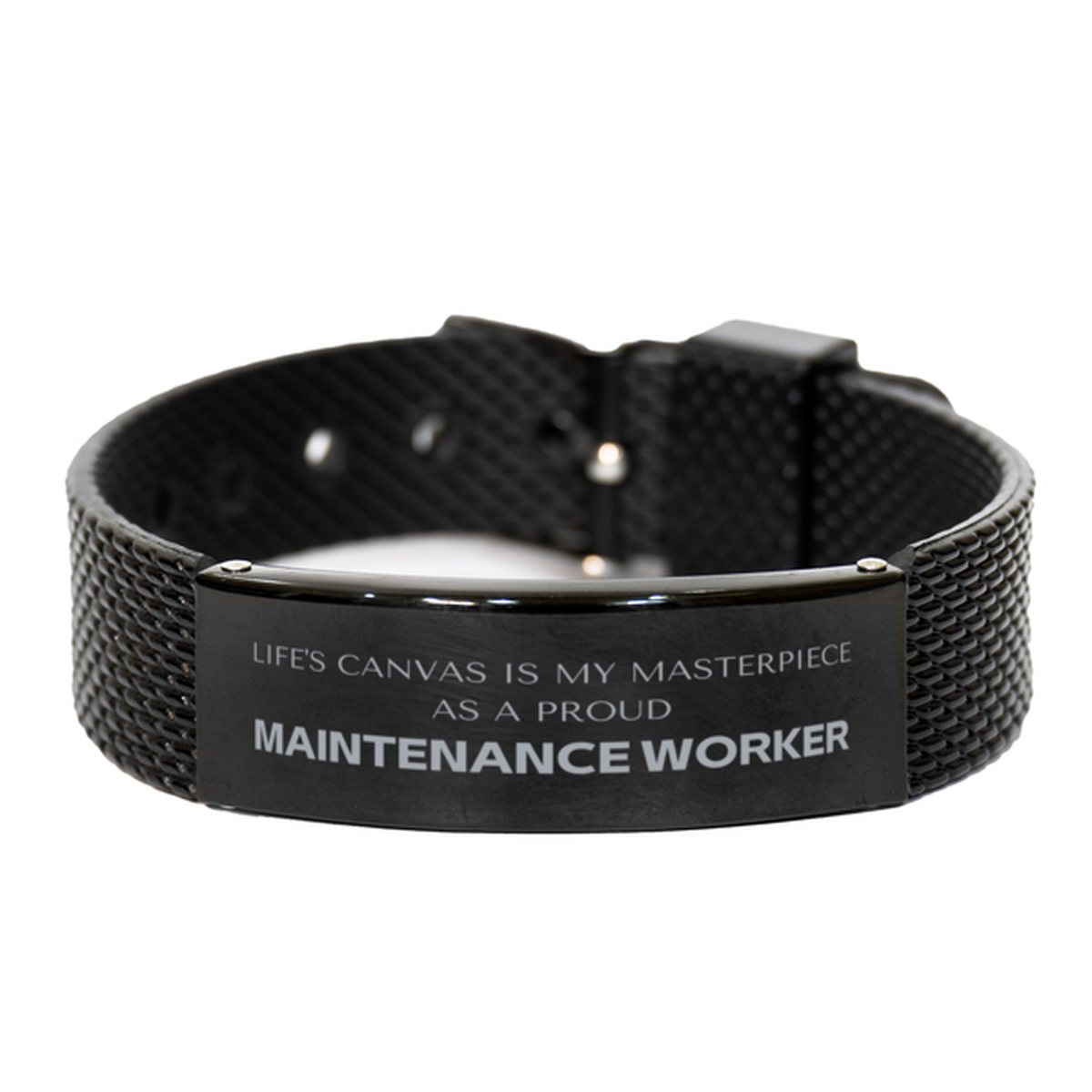 Maintenance Worker Black Shark Mesh Bracelet - Life's Canvas is My Masterpiece | Unique Gift