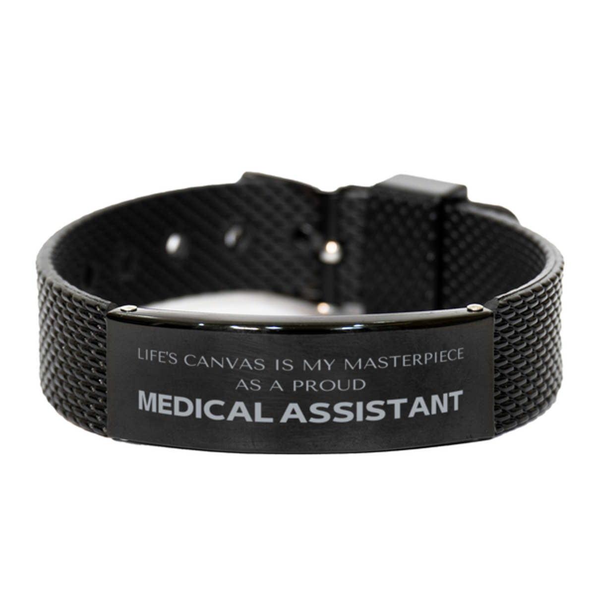 Medical Assistant Black Shark Mesh Bracelet - Life's Canvas Is My Masterpiece | Perfect Gift