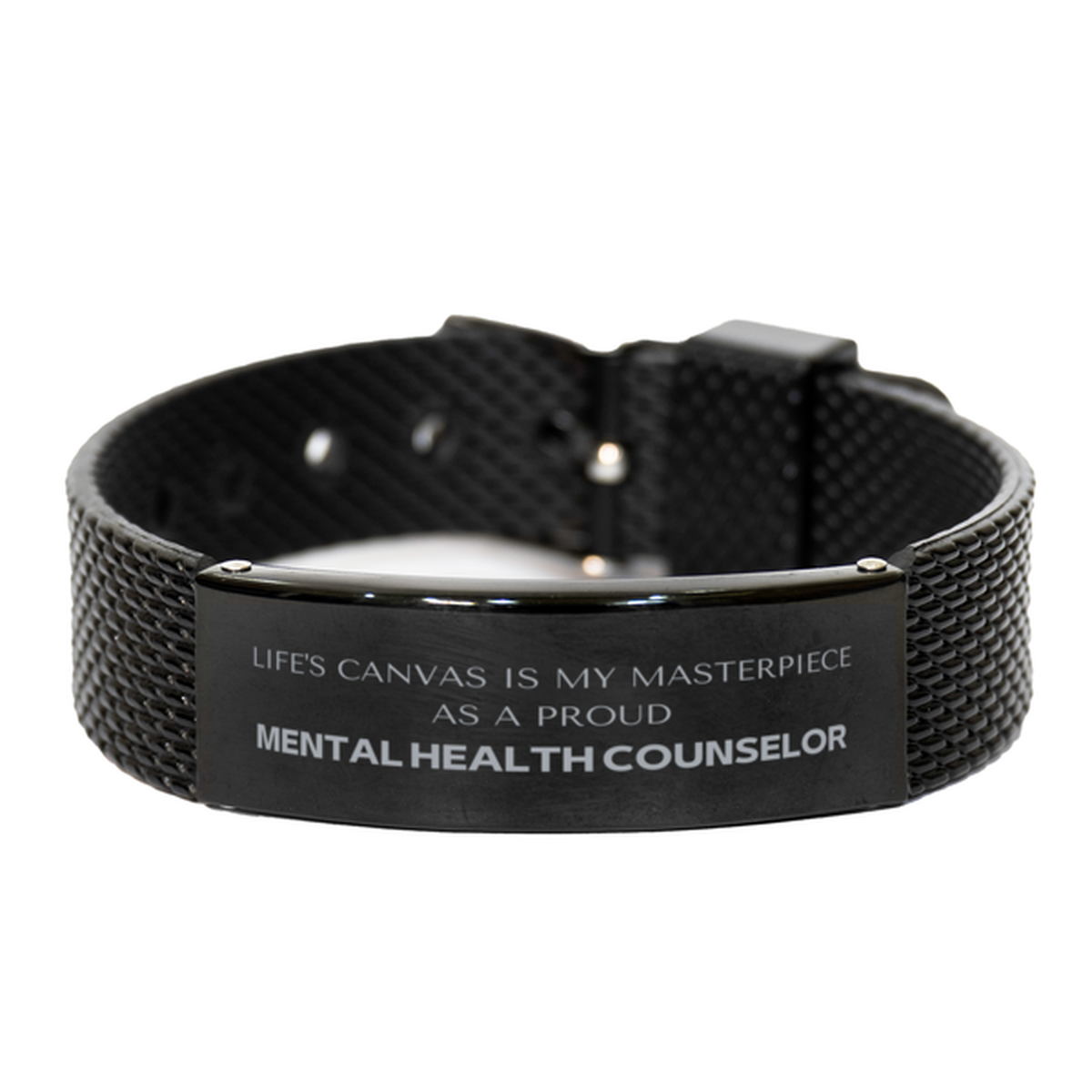 Mental Health Counselor Engraved Bracelet - Life's Canvas is My Masterpiece | Thoughtful Gift