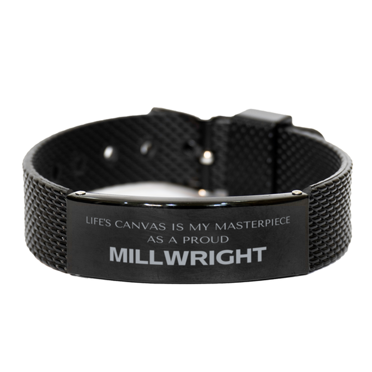 Millwright Black Shark Mesh Bracelet - Life's Canvas is My Masterpiece | Unique Gift