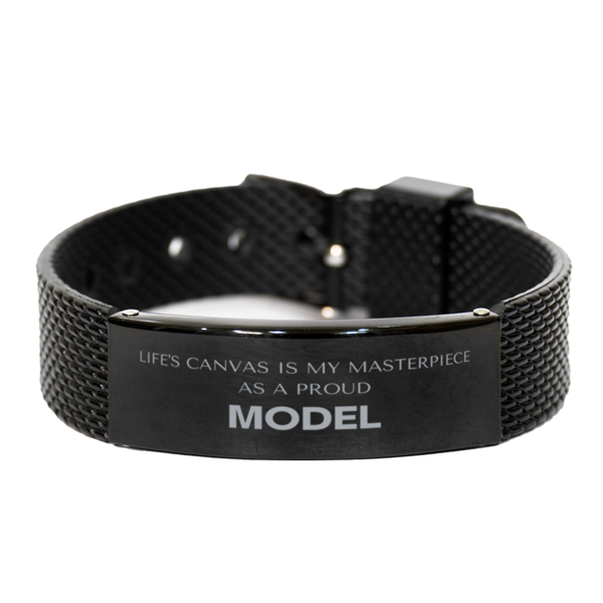 Model Black Shark Mesh Bracelet - Life's Canvas is My Masterpiece | Unique Gift for All Occasions