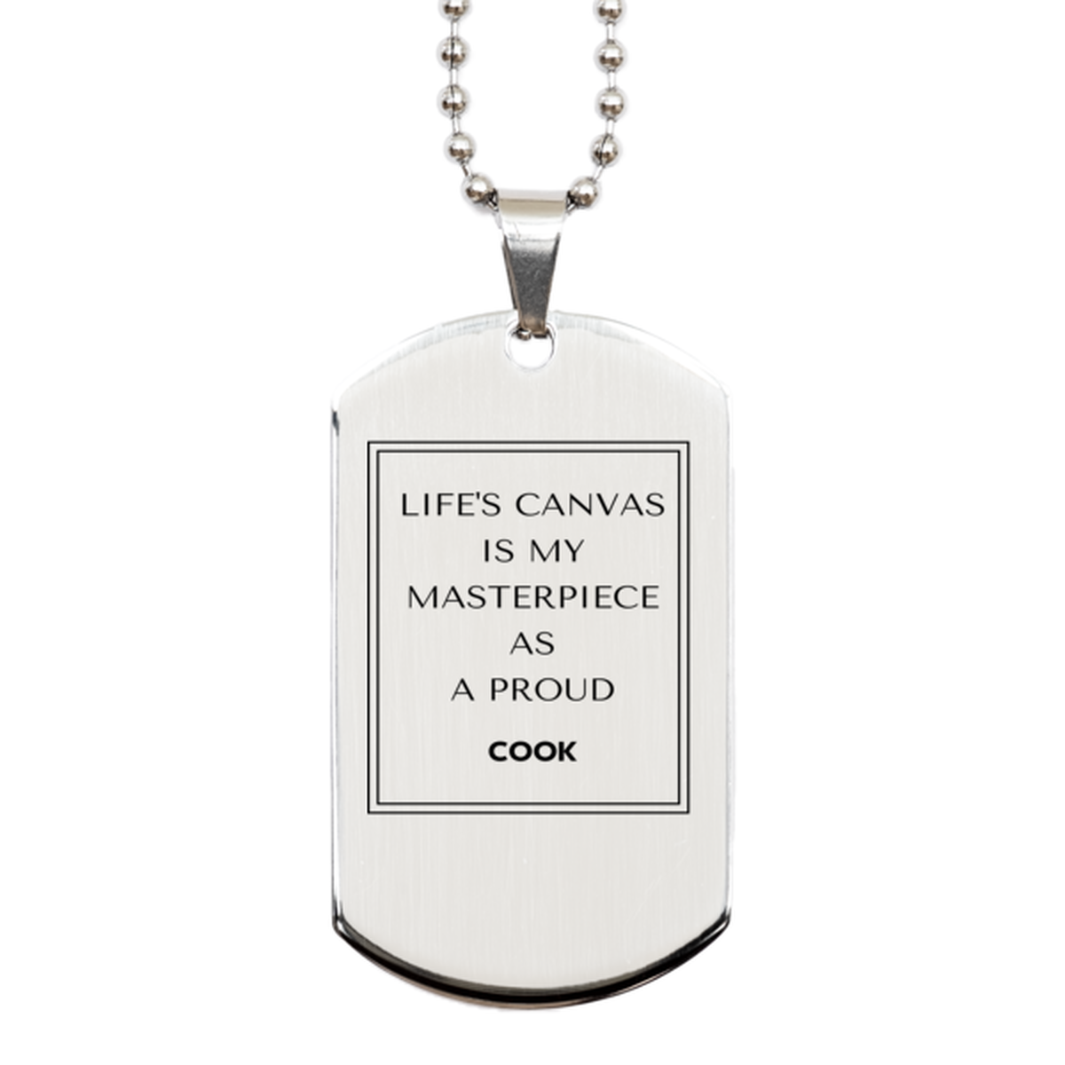 Proud Cook Dog Tag Necklace - Life's Canvas is My Masterpiece | Perfect Gift for Cooks