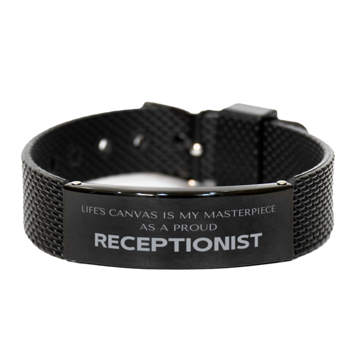 Receptionist Black Shark Mesh Bracelet - Life's Canvas is My Masterpiece | Thoughtful Gift