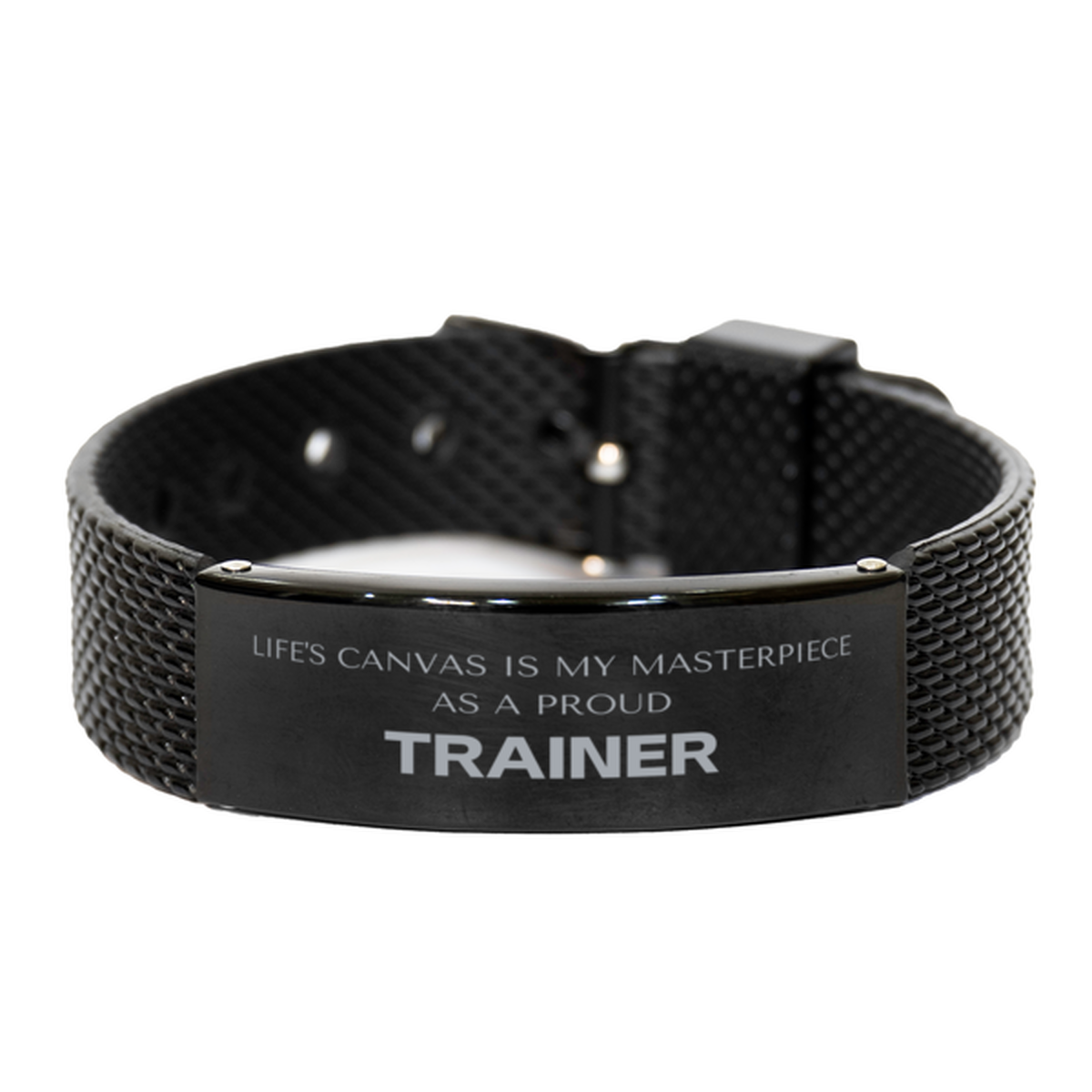 Trainer Black Shark Mesh Bracelet - Life's Canvas is My Masterpiece | Birthday Gift