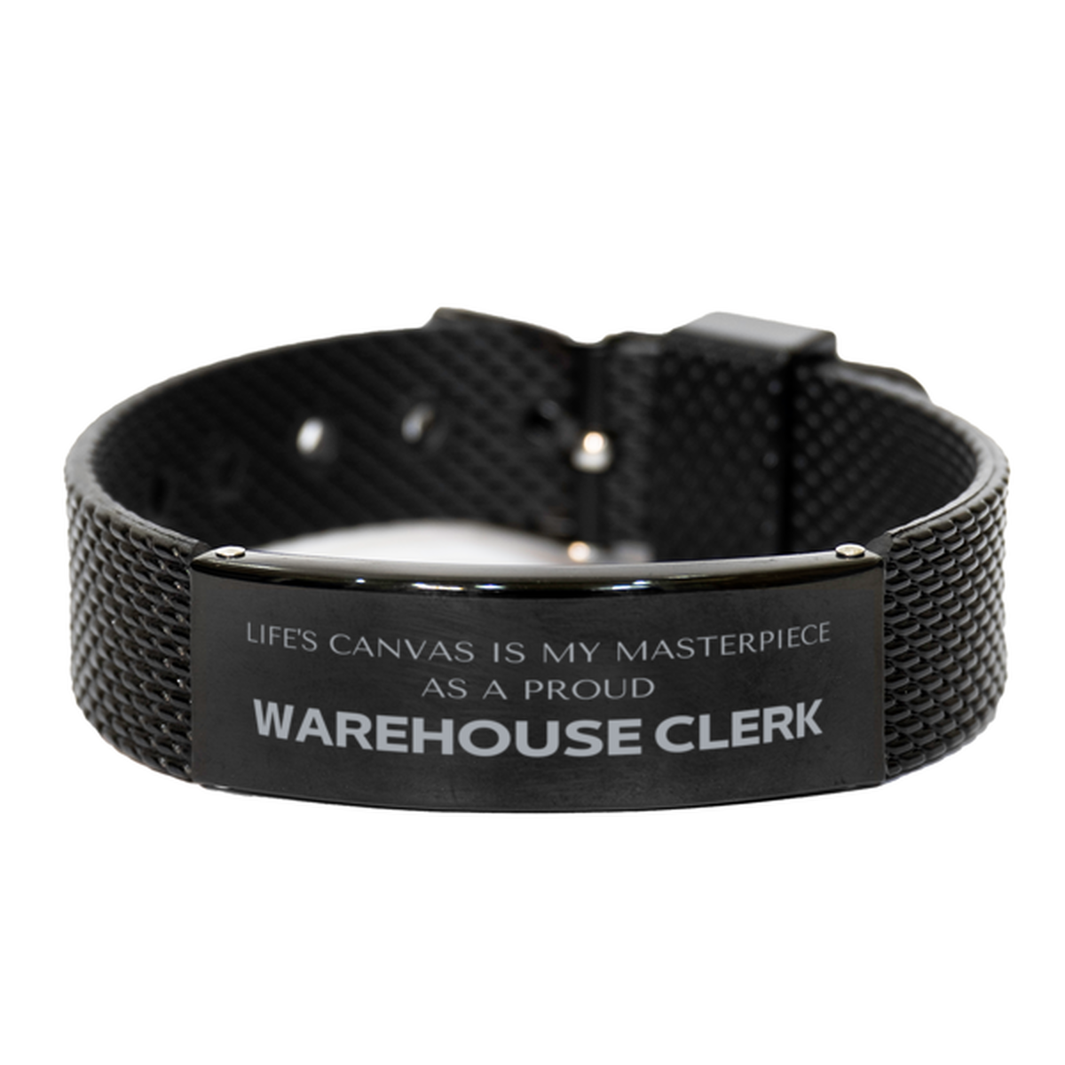 Warehouse Clerk Black Shark Mesh Bracelet - Life's Canvas is My Masterpiece | Unique Gift