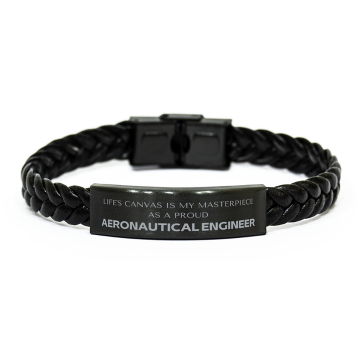 Aeronautical Engineer Braided Leather Bracelet - Life's Canvas is My Masterpiece | Birthday Gift