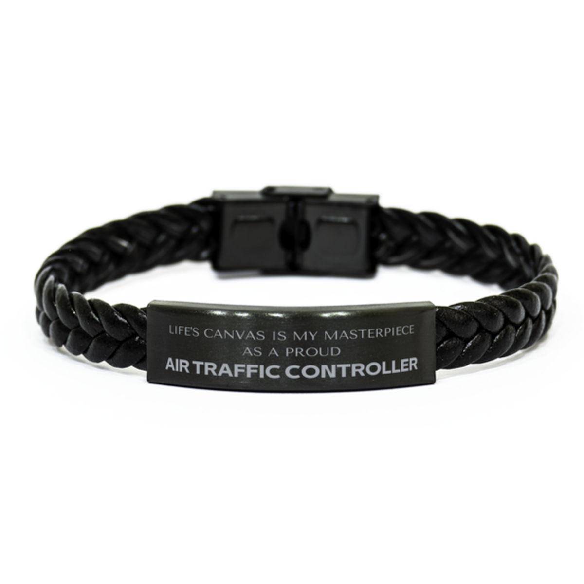 Air Traffic Controller Braided Leather Bracelet - Life's Canvas is My Masterpiece | Perfect Gift