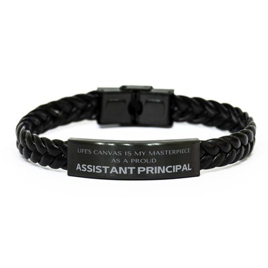 Assistant Principal Braided Leather Bracelet - Life's Canvas is My Masterpiece | Graduation Gift