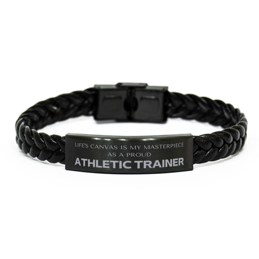 Athletic Trainer Braided Leather Bracelet - Life's Canvas is My Masterpiece | Perfect Gift