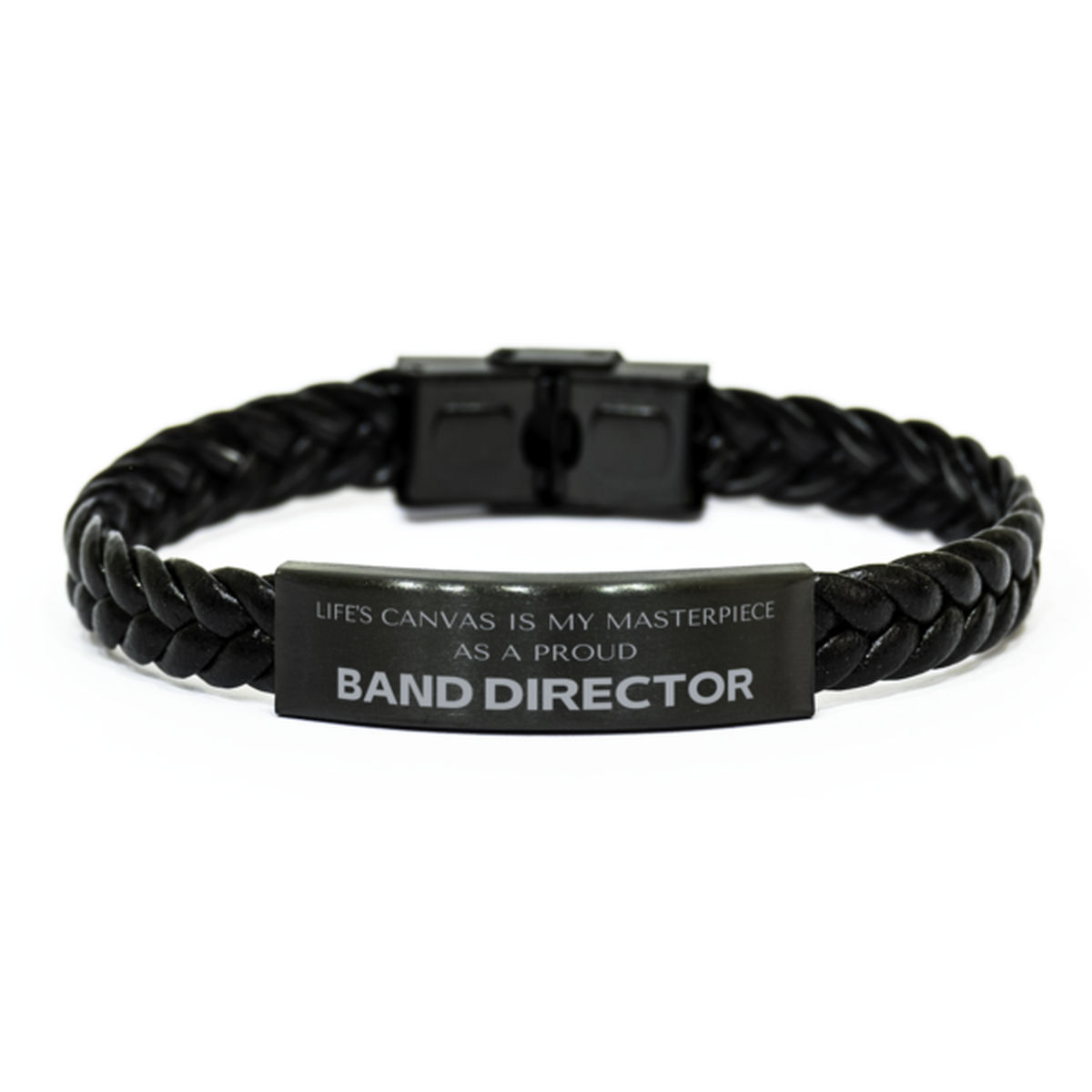 Band Director Braided Leather Bracelet - Life's Canvas is My Masterpiece | Unique Gift for Music Lovers