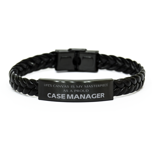 Case Manager Braided Leather Bracelet - Life's Canvas is My Masterpiece | Unique Gift