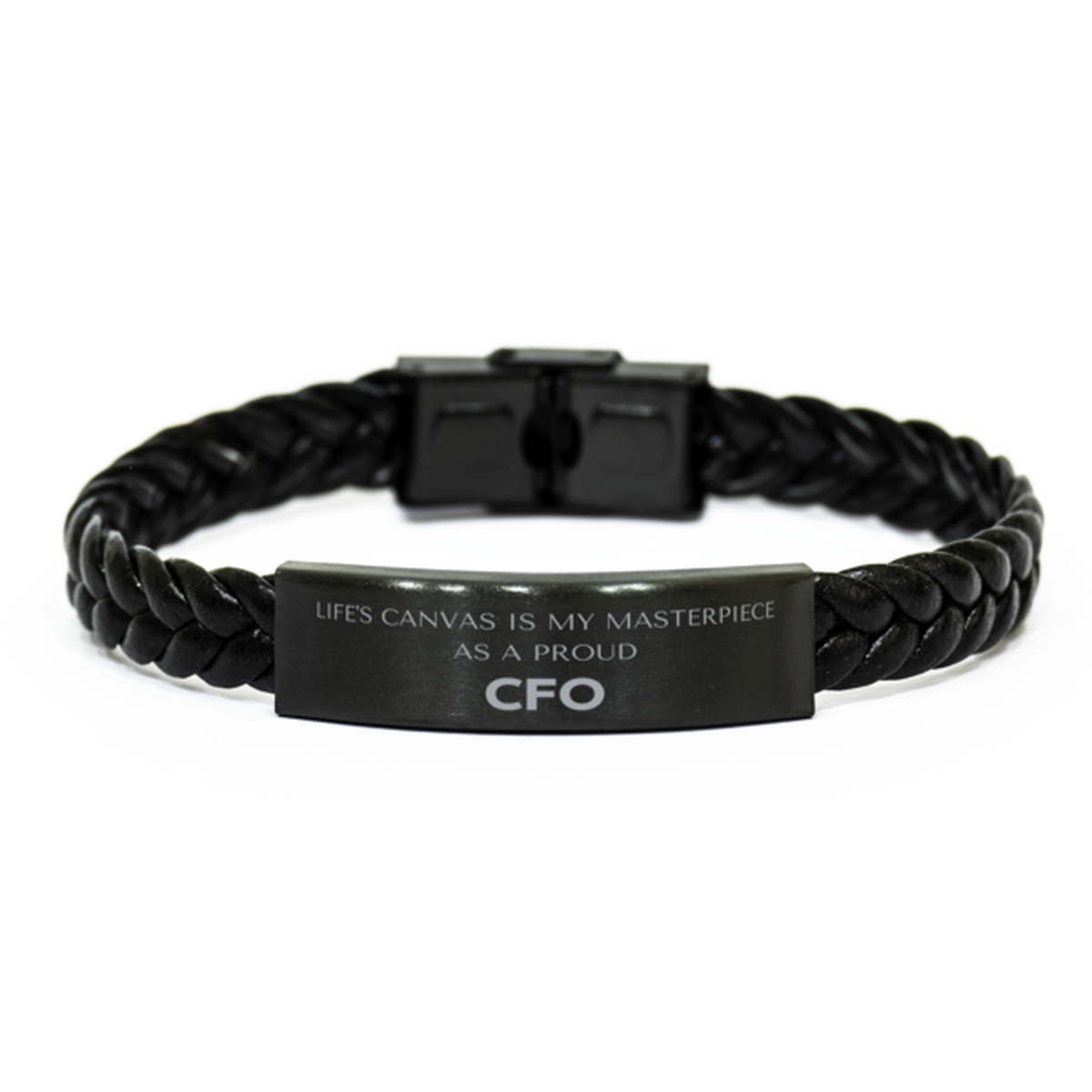 CFO Braided Leather Bracelet - Life's Canvas is My Masterpiece | Birthday and Christmas Gift