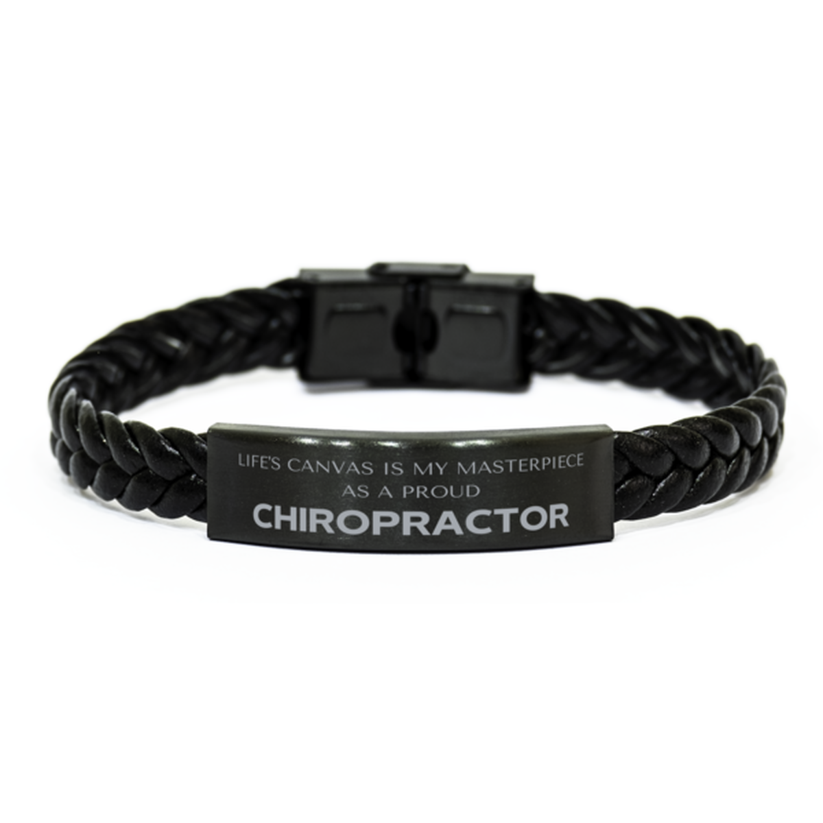 Chiropractor Braided Leather Bracelet - Life's Canvas is My Masterpiece | Unique Gift for Chiropractors