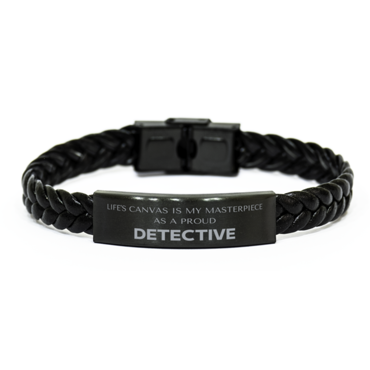 Detective Braided Leather Bracelet - Life's Canvas is My Masterpiece | Perfect Gift for Detectives