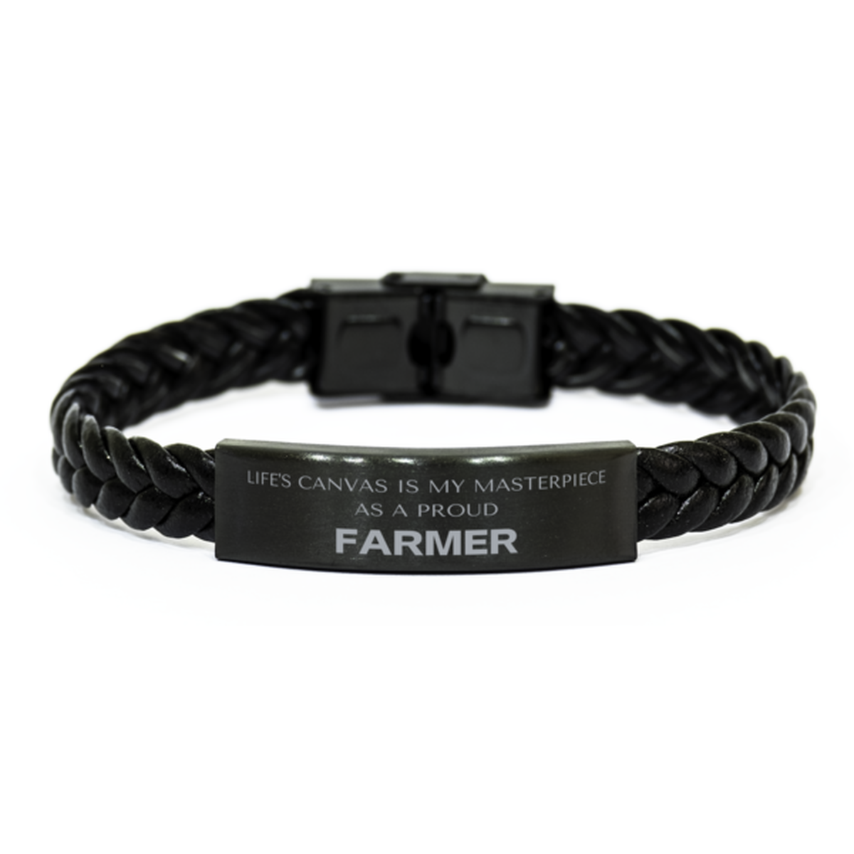 Farmer Braided Leather Bracelet - Life's Canvas is My Masterpiece | Thoughtful Gift