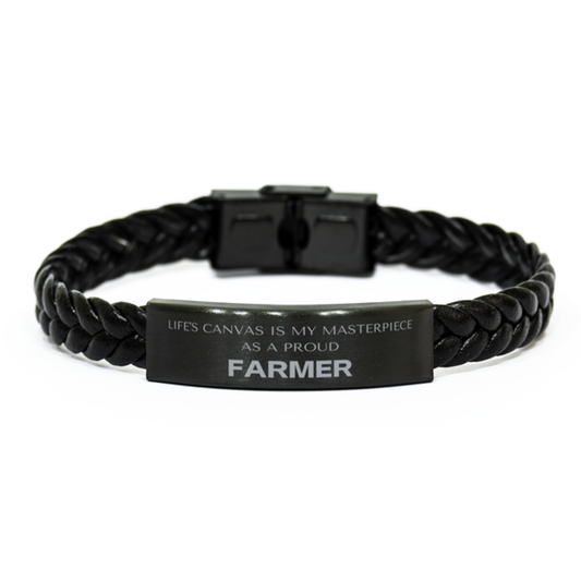 Farmer Braided Leather Bracelet - Life's Canvas is My Masterpiece | Thoughtful Gift