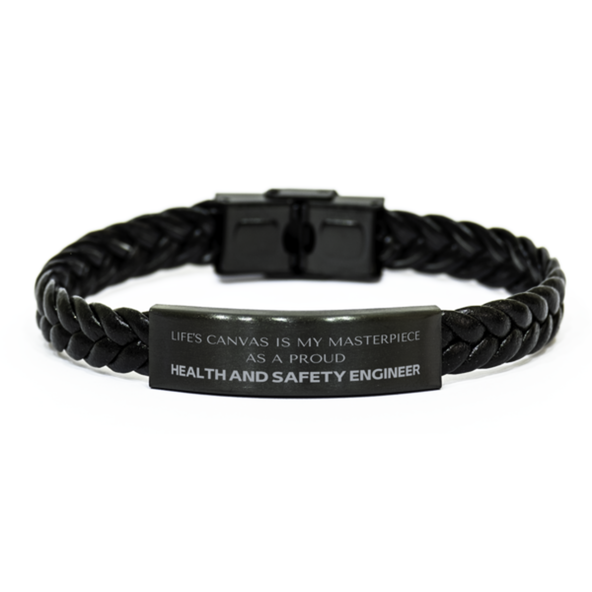 Health and Safety Engineer Braided Leather Bracelet - Life's Canvas is My Masterpiece | Unique Birthday Gift