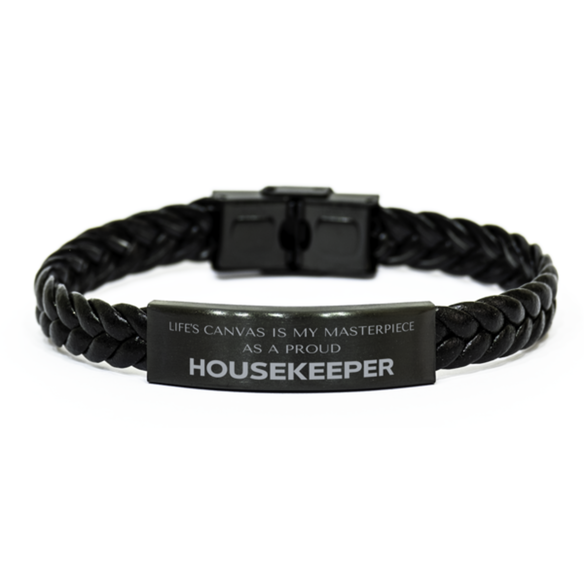Housekeeper Braided Leather Bracelet - Life's Canvas Is My Masterpiece | Unique Gift