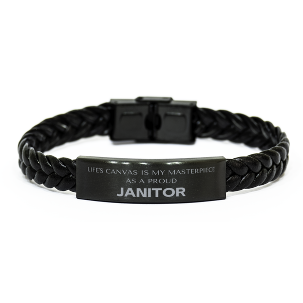 Janitor Braided Leather Bracelet - Life's Canvas is My Masterpiece | Birthday Gift