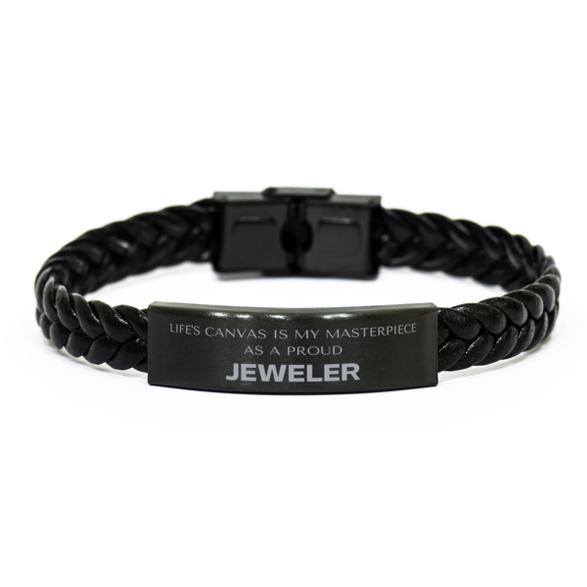 Jeweler Braided Leather Bracelet - Life's Canvas is My Masterpiece | Unique Gift for Birthdays and Christmas
