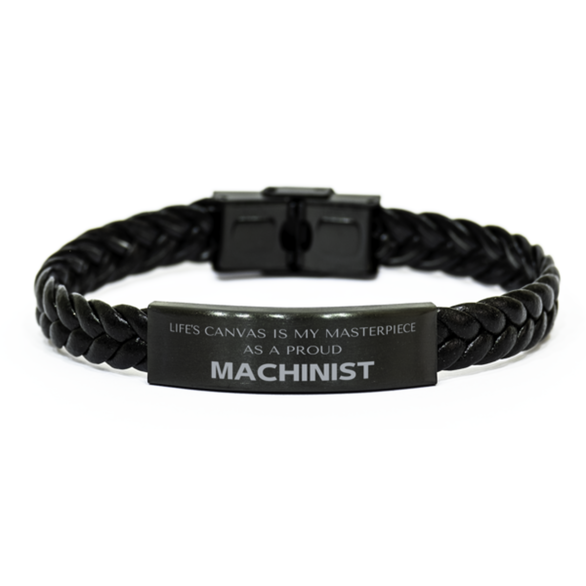 Machinist Braided Leather Bracelet - Life's Canvas is My Masterpiece | Unique Gift for Any Occasion
