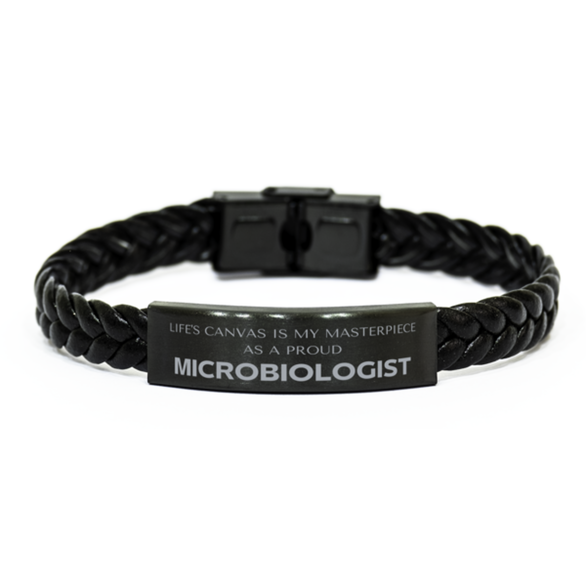 Microbiologist Braided Leather Bracelet - Life's Canvas is My Masterpiece | Unique Gift