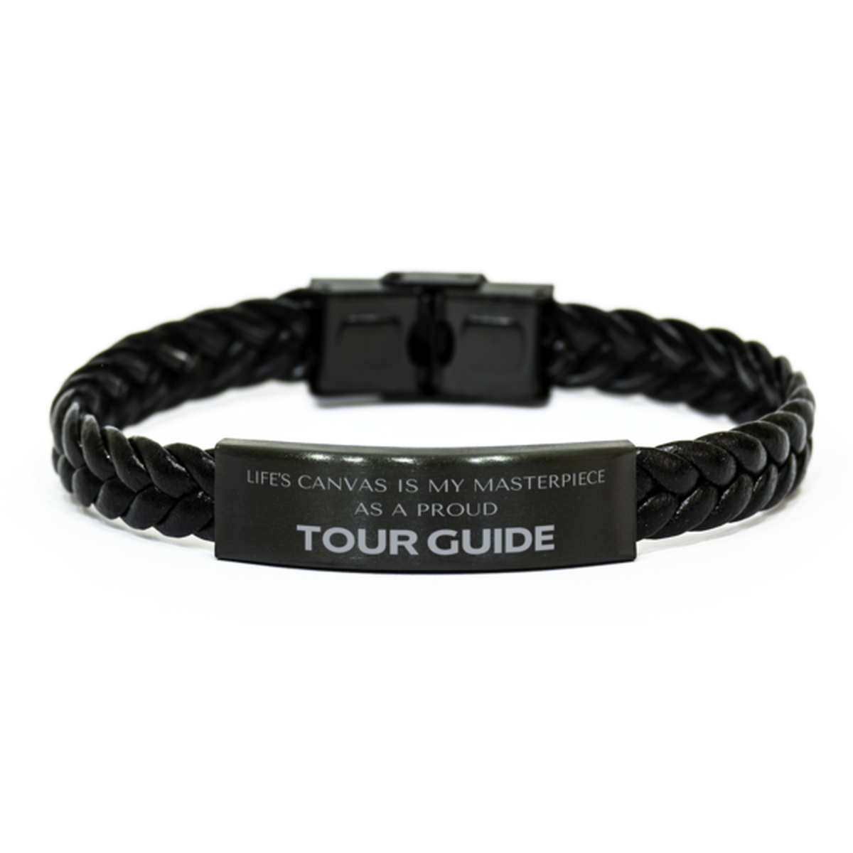 Tour Guide Braided Leather Bracelet - Life's Canvas is My Masterpiece | Unique Gift for Tour Guides
