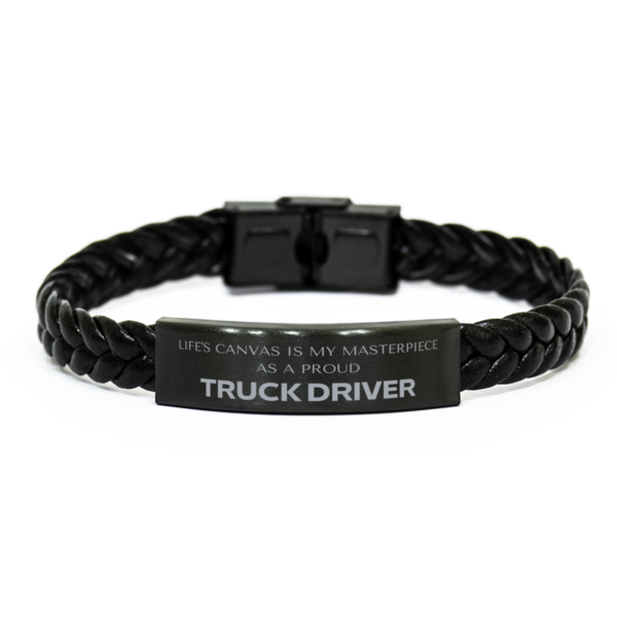 Truck Driver Braided Leather Bracelet - Life's Canvas is My Masterpiece | Perfect Gift