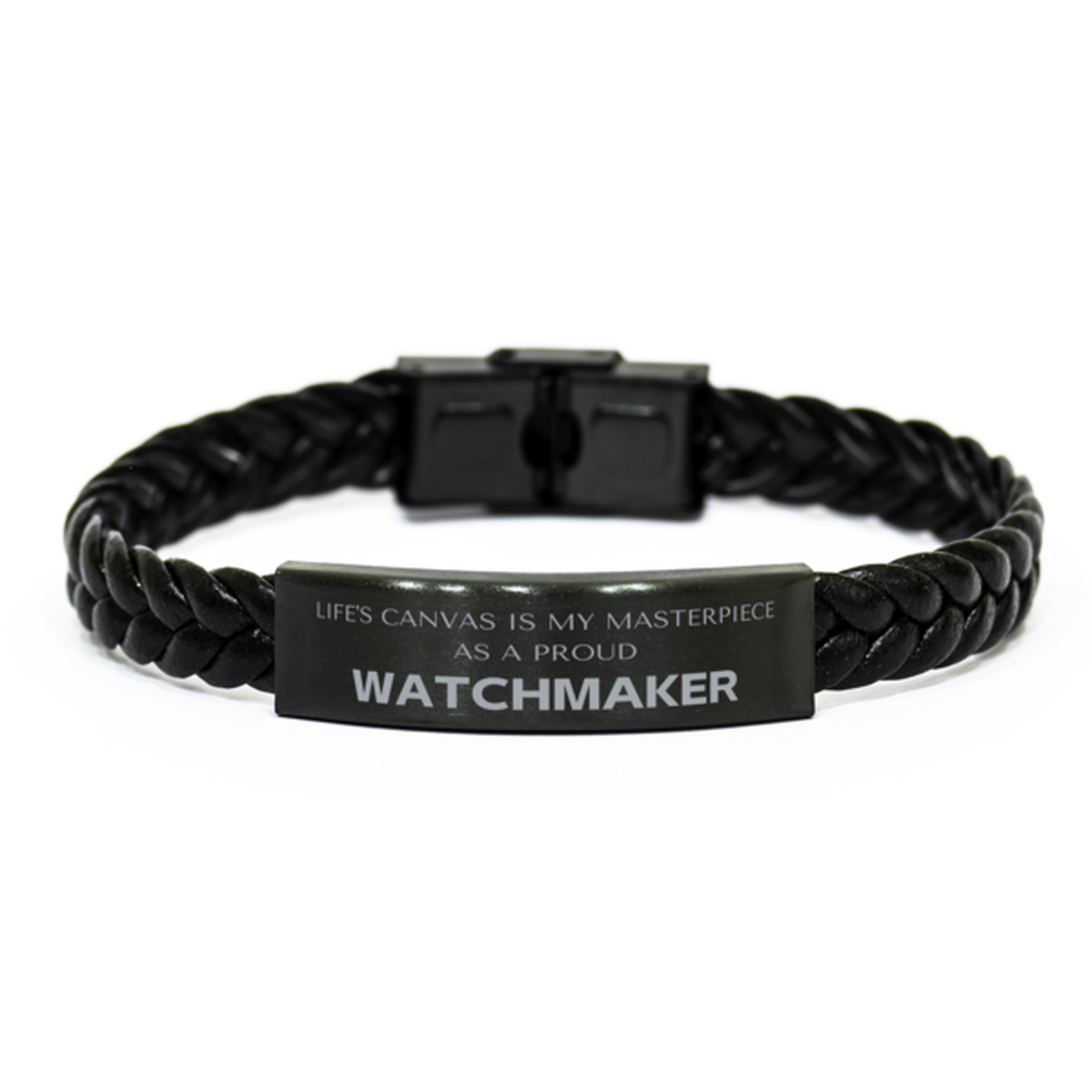 Watchmaker Braided Leather Bracelet - Life's Canvas is My Masterpiece | Unique Gift for Men and Women