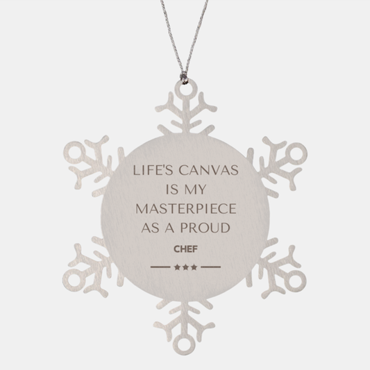 Chef Snowflake Ornament - Life's Canvas is My Masterpiece | Christmas Gift