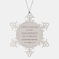 Load image into Gallery viewer, Occupational Therapist Snowflake Ornament - Life&#39;s Canvas is My Masterpiece | Christmas Gift
