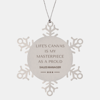 Load image into Gallery viewer, Sales Manager Snowflake Ornament - Life&#39;s Canvas is My Masterpiece | Christmas Gift
