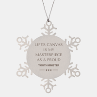 Load image into Gallery viewer, Youth Minister Snowflake Ornament - Life&#39;s Canvas is My Masterpiece | Christmas Gift
