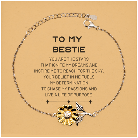 Bestie Sunflower Bracelet - You are the stars that ignite my dreams | Birthday & Christmas Gift
