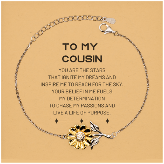 Cousin Sunflower Bracelet - You are the stars that ignite my dreams | Birthday & Christmas Gift