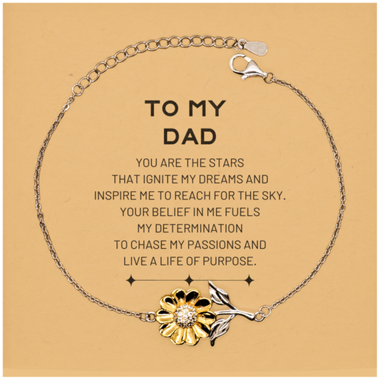 Dad Sunflower Bracelet - You are the stars that ignite my dreams | Birthday Christmas Gift