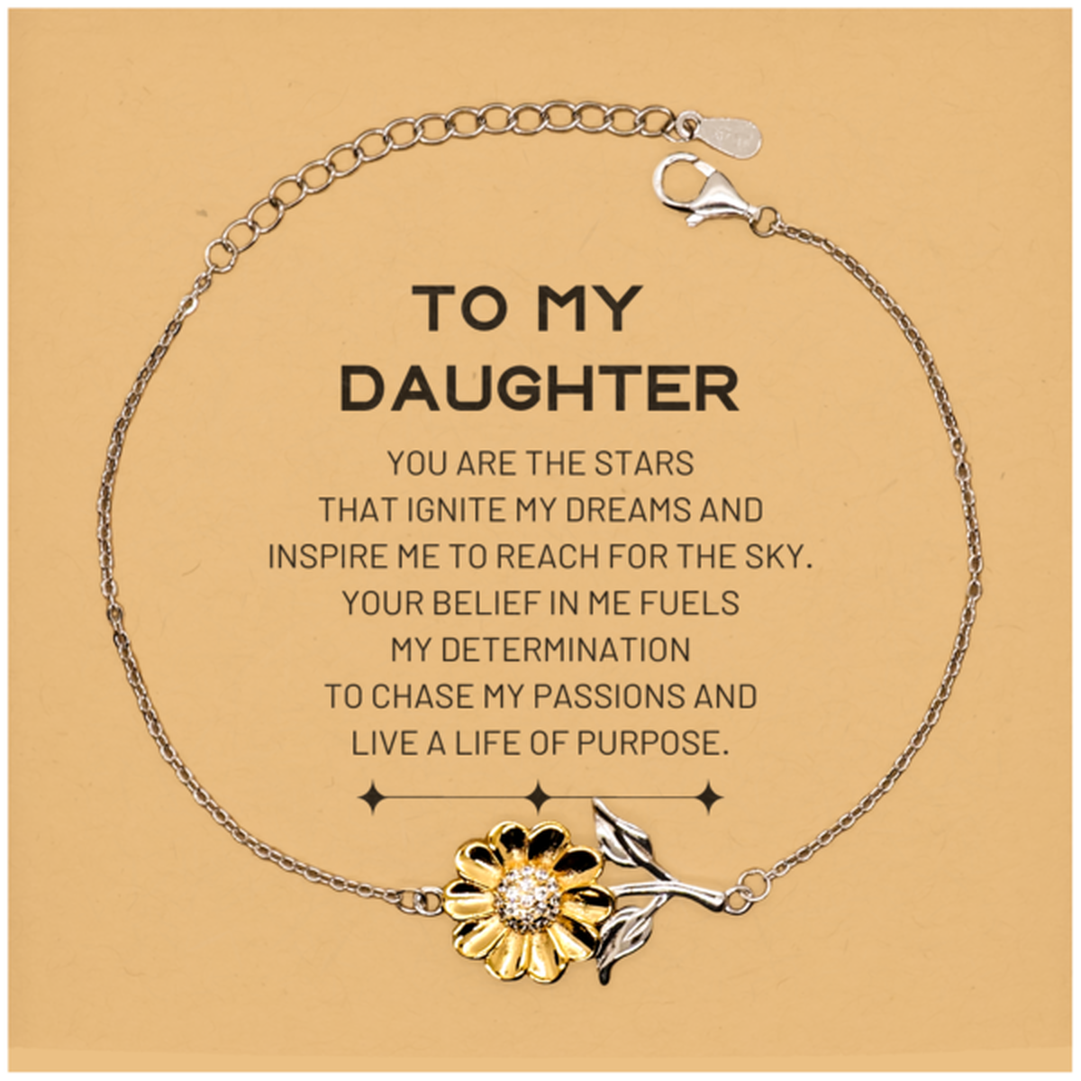 Daughter Sunflower Bracelet - You are the stars that ignite my dreams | Birthday & Christmas Gift