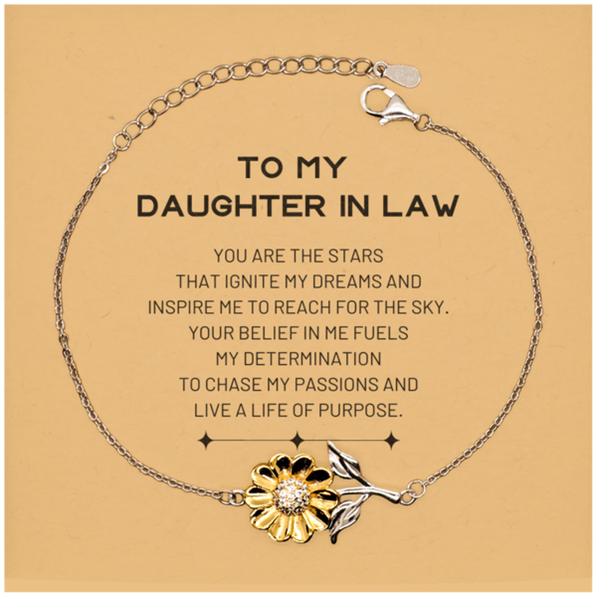 Daughter In Law Sunflower Bracelet - You are the stars that ignite my dreams | Birthday, Christmas Gift