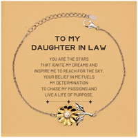 Load image into Gallery viewer, Daughter In Law Sunflower Bracelet - You are the stars that ignite my dreams | Birthday, Christmas Gift
