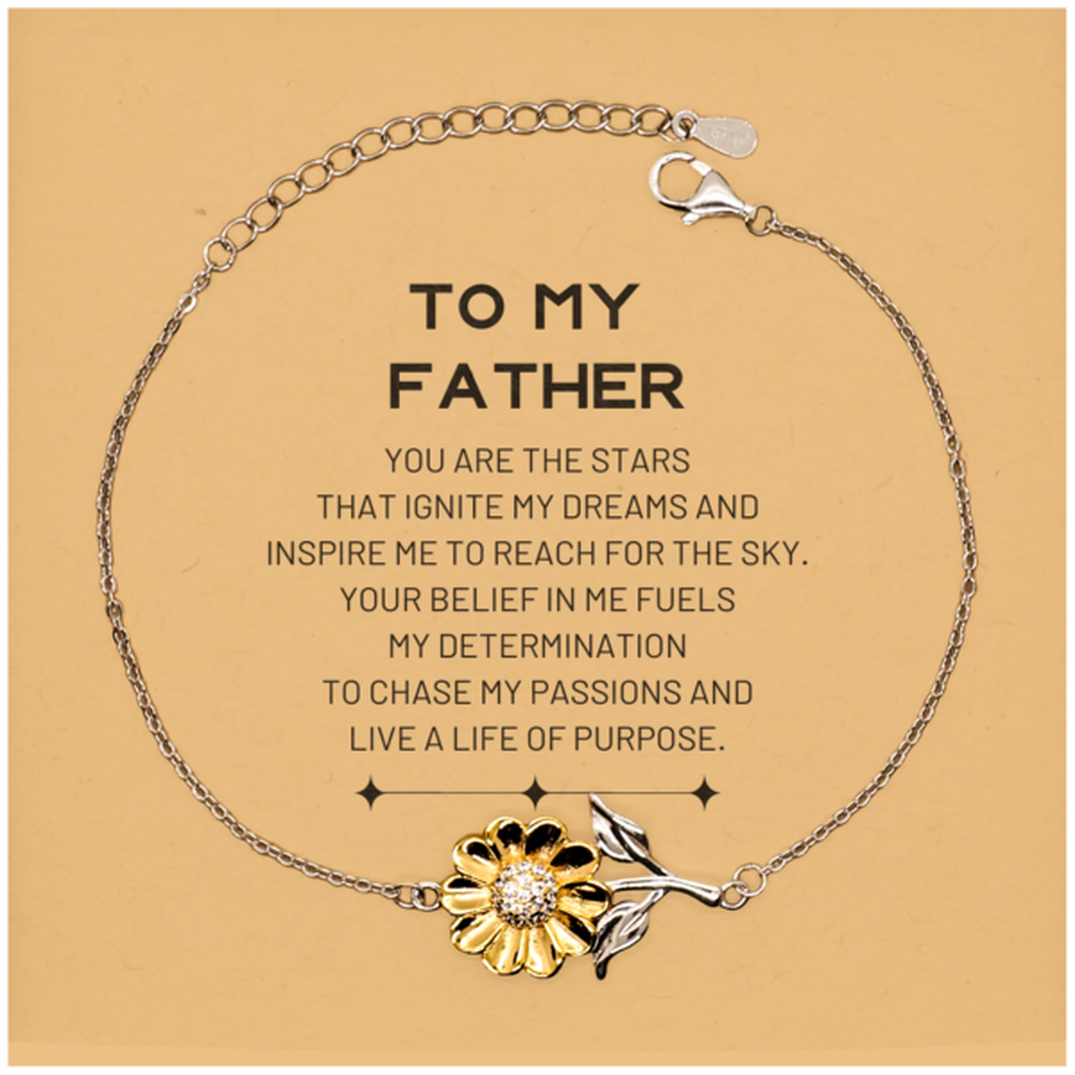 Dad Sunflower Bracelet - You are the Stars Design | Father's Day Gift