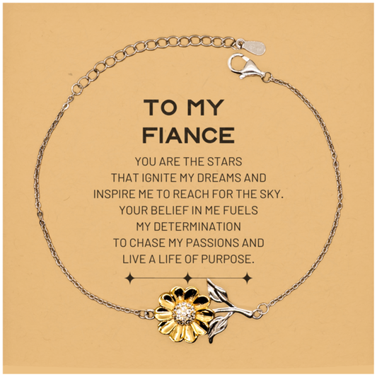 Fiance Sunflower Bracelet - You are the stars that ignite my dreams | Unique Gift for Fiance