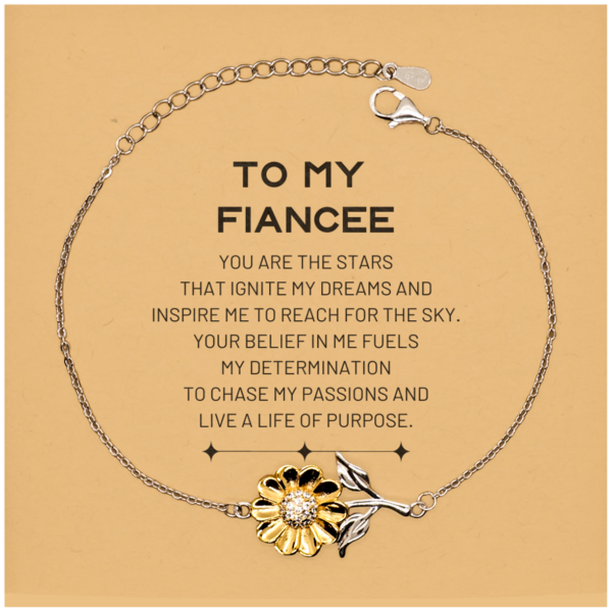 Fiancee Sunflower Bracelet - You Are the Stars | Birthday & Christmas Gift
