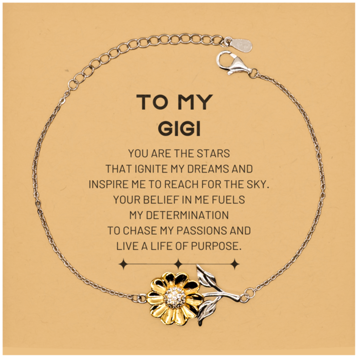 Gigi Sunflower Bracelet - You are the stars that ignite my dreams | Birthday Christmas Gift