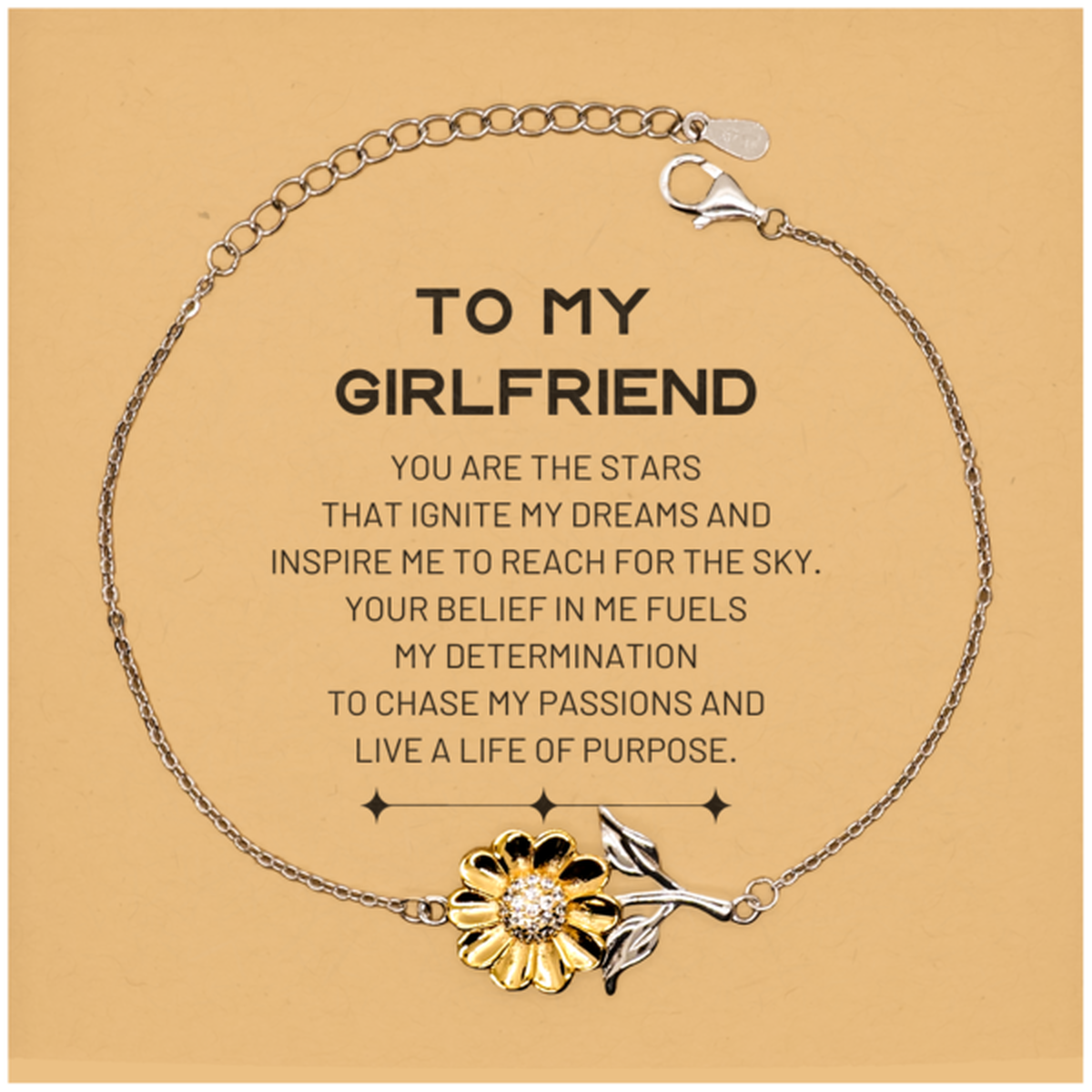 Girlfriend Sunflower Bracelet - You are the stars that ignite my dreams | Perfect Gift