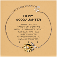 Load image into Gallery viewer, Goddaughter Sunflower Bracelet - You are the stars that ignite my dreams | Birthday Christmas Gift
