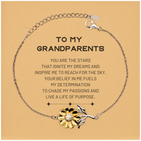 Load image into Gallery viewer, Grandparents Sunflower Bracelet - You are the stars that ignite my dreams | Thank You Gift
