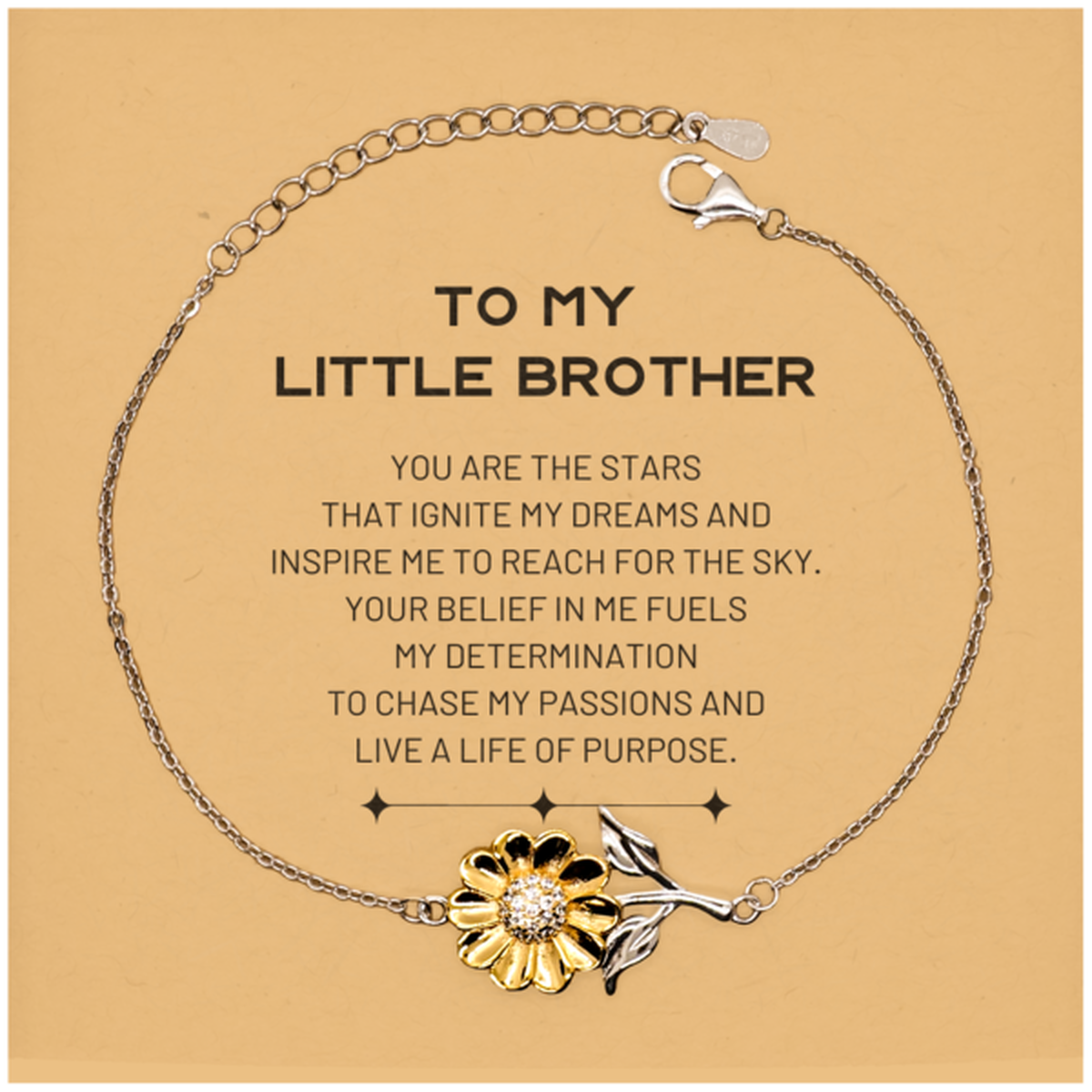 Little Brother Sunflower Bracelet - You are the stars that ignite my dreams | Birthday Christmas Gift
