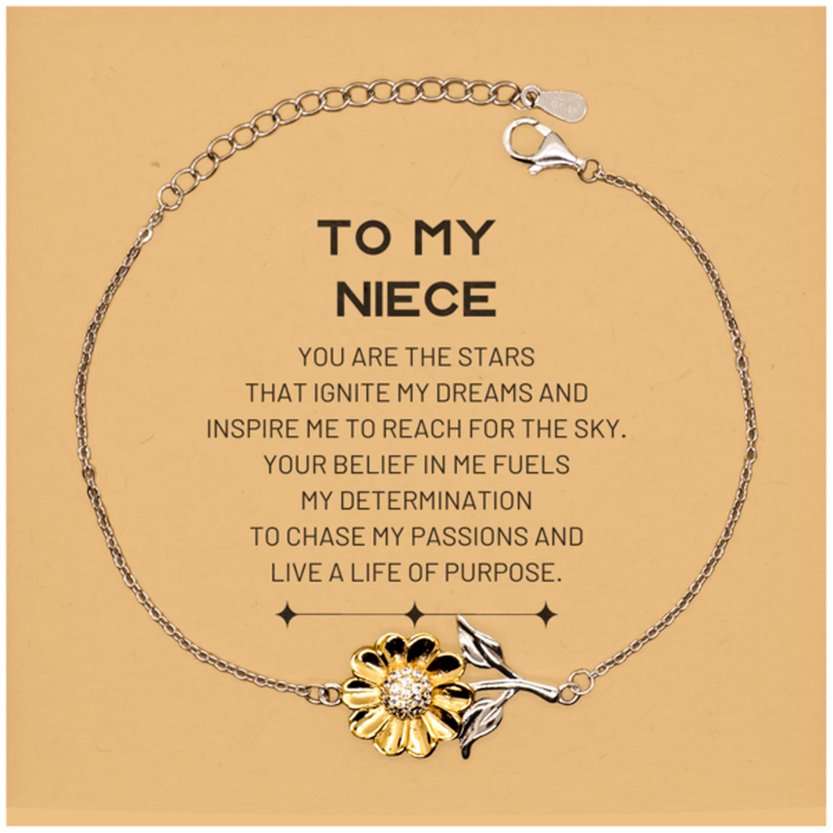 Niece Sunflower Bracelet - You are the stars that ignite my dreams | Birthday Christmas Gift