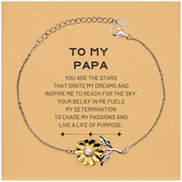 Load image into Gallery viewer, Papa Sunflower Bracelet - You are the stars that ignite my dreams | Unique Gift for Papa
