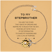 Load image into Gallery viewer, Stepbrother Sunflower Bracelet - You are the stars that ignite my dreams | Birthday &amp; Thank You Gift
